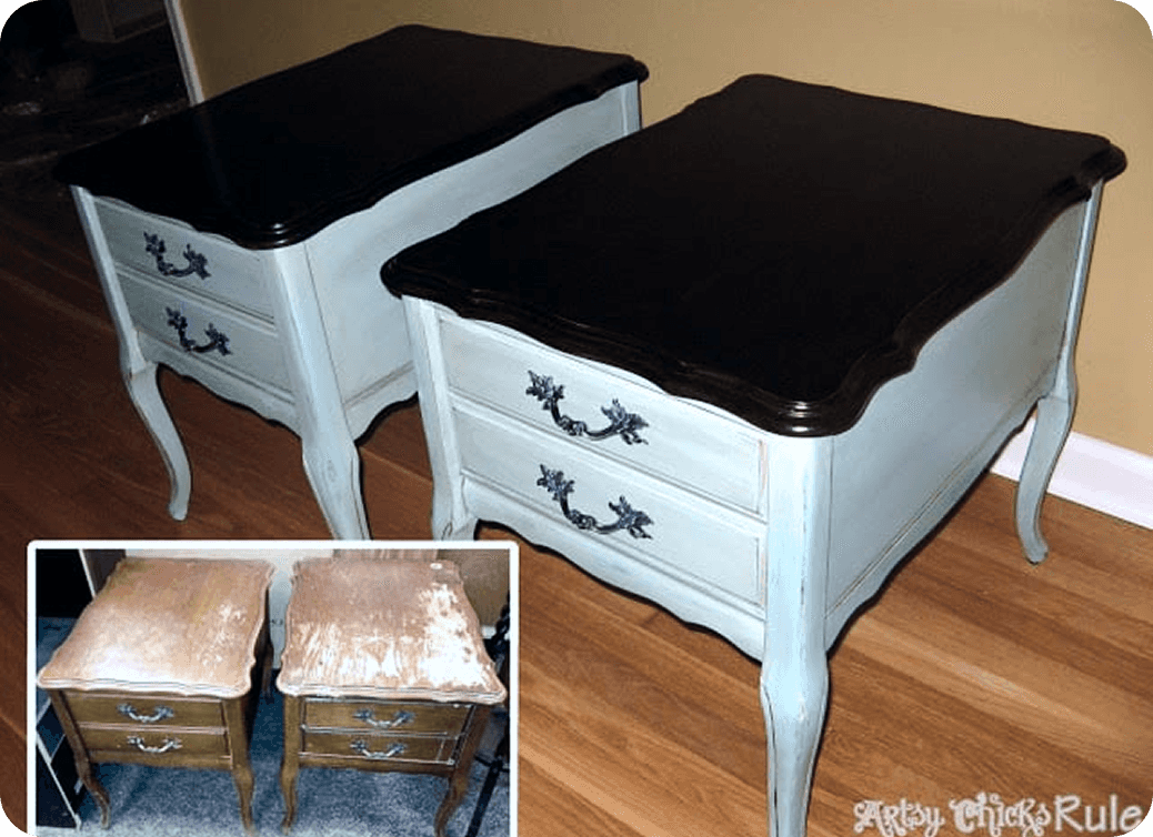 White bedside table