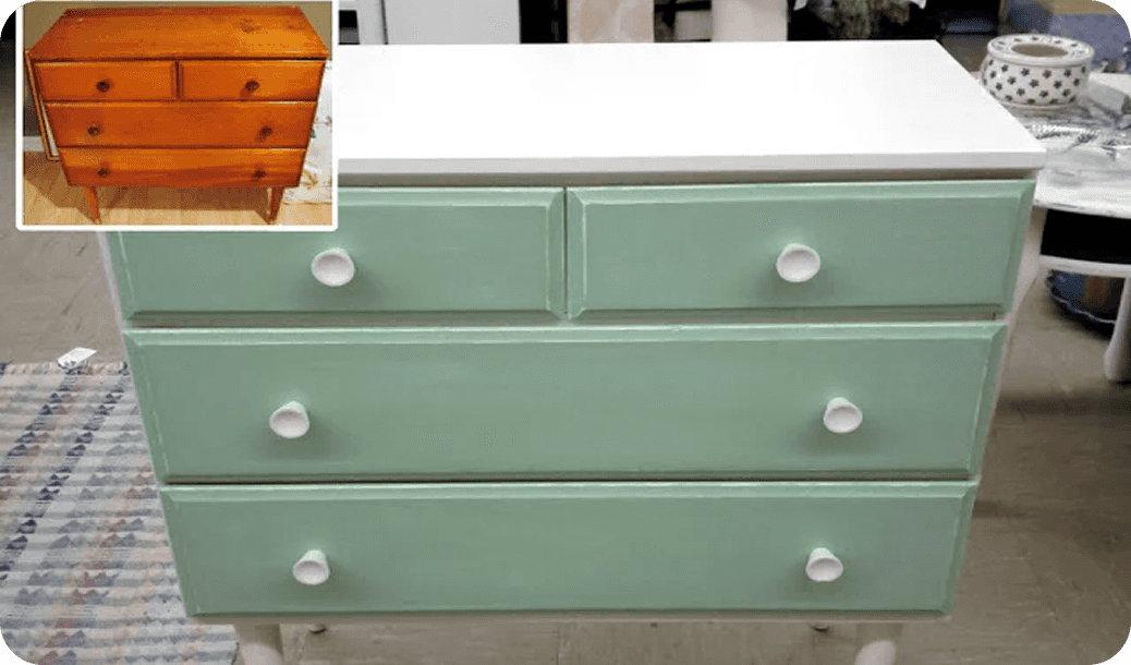 White chest of drawers